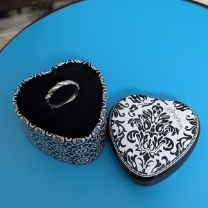 Brighton "Ringlet" Swarovski Crystal Stack Ring with Heart-Shaped Tin, Size 7